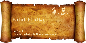Halmi Etelka névjegykártya